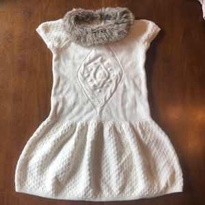 Girls Janie and Jack cream sweater dress